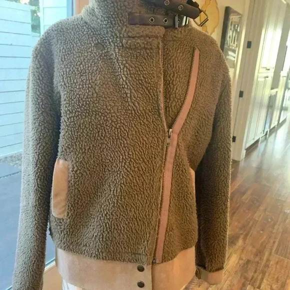 EVIDNT FAUX SHEARLING & SUEDE WARM JACKET SMALL - Picture 3 of 8